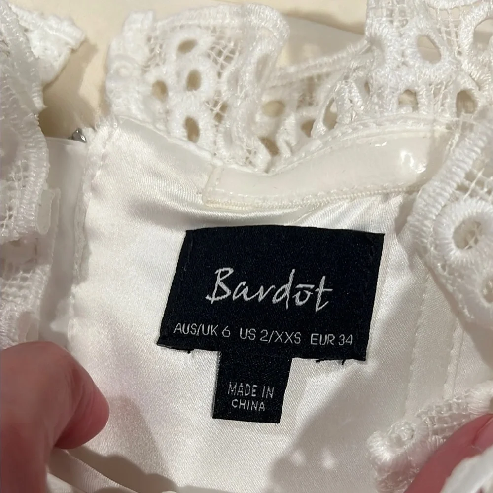 Bardot white lace off the shoulder top - Picture 3 of 7